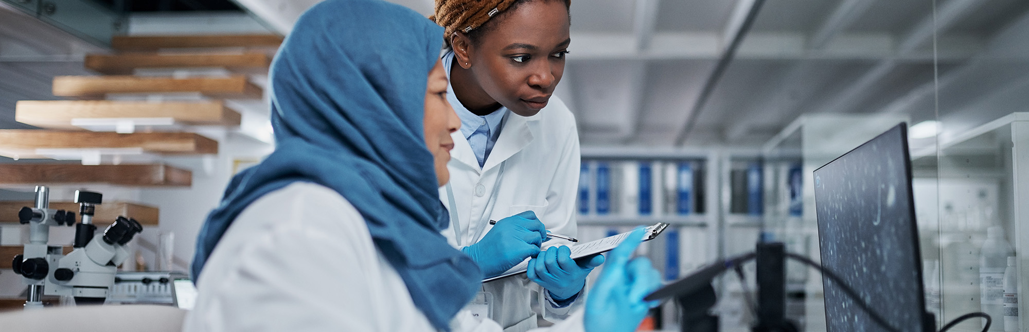 Two female scientists in a lab