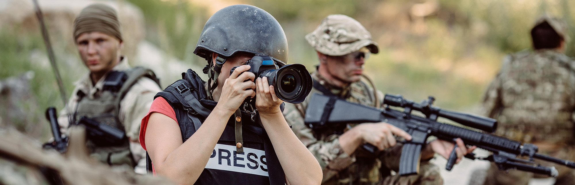 War photographer in the field