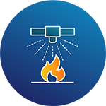 Fire prevention and firefighting systems icon